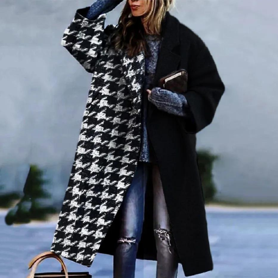 Wool Blend Graphic Coat | Oversized Fit | Winter Streetwear Layer