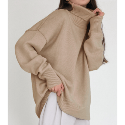 Oversized Knit Turtleneck Sweater | Ribbed Hem | Cozy Relaxed Fit