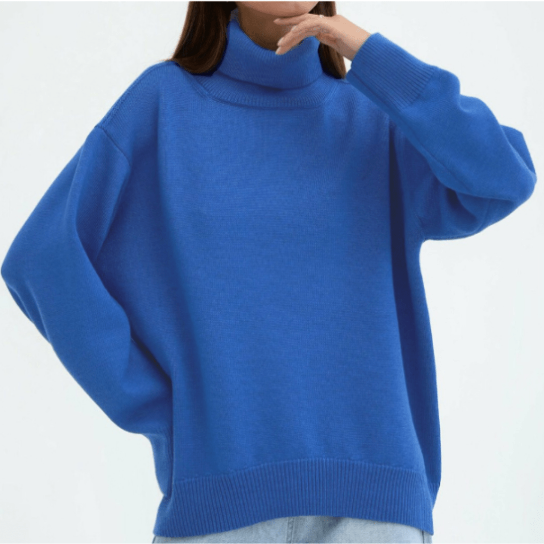 Oversized Knit Turtleneck Sweater | Ribbed Hem | Cozy Relaxed Fit