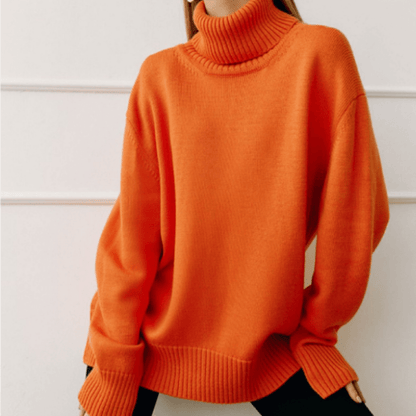 Oversized Knit Turtleneck Sweater | Ribbed Hem | Cozy Relaxed Fit