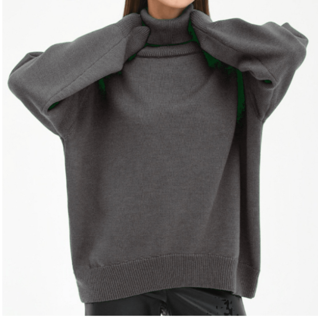 Oversized Knit Turtleneck Sweater | Ribbed Hem | Cozy Relaxed Fit