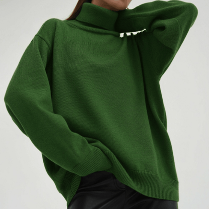 Oversized Knit Turtleneck Sweater | Ribbed Hem | Cozy Relaxed Fit