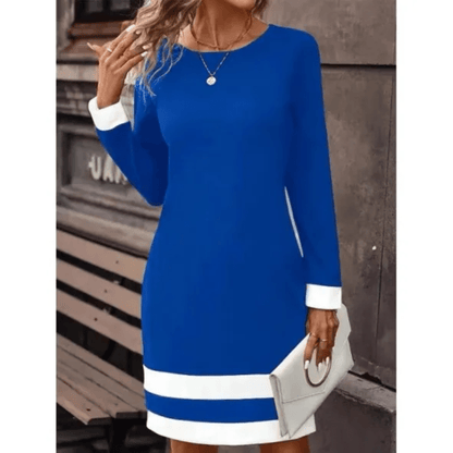 Long Sleeve Knit Colourblock Dress | Casual to Office-Ready Fall Staple