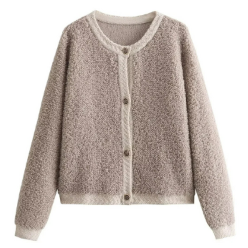 Women's Textured Knit Button Cardigan | Soft Bouclé Sweater | Casual Fall Winter Layer