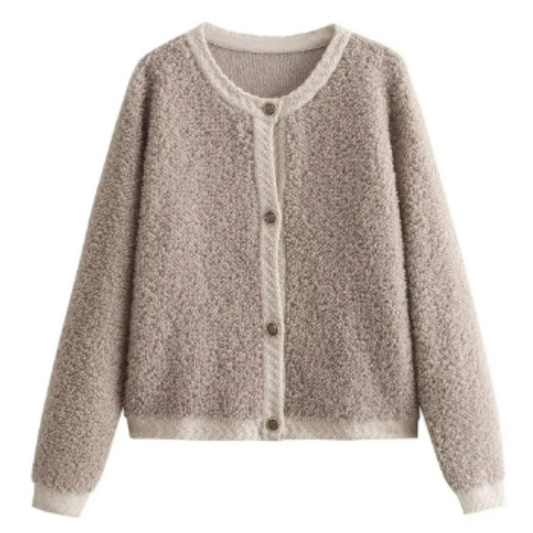 Women's Textured Knit Button Cardigan | Soft Bouclé Sweater | Casual Fall Winter Layer
