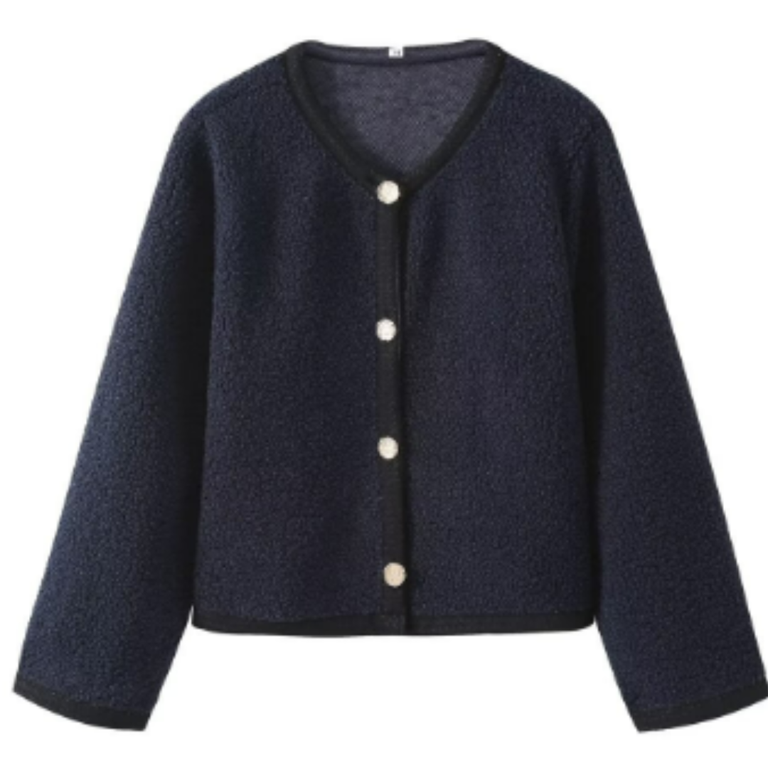 Women's Textured Knit Button Cardigan | Soft Bouclé Sweater | Casual Fall Winter Layer