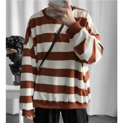 Striped Crewneck Sweatshirt | Relaxed Fit | Cotton Blend
