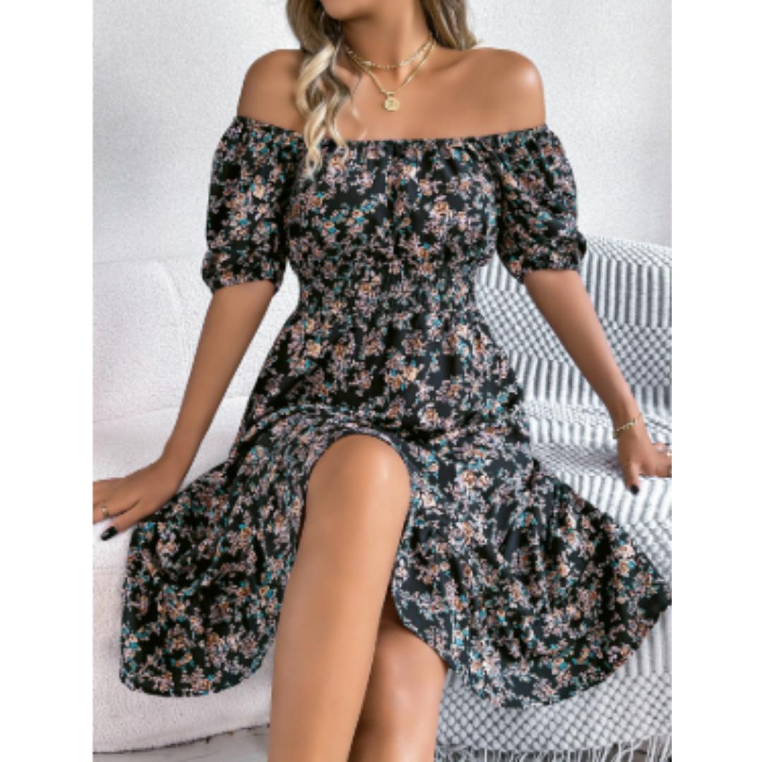 Off-Shoulder Floral Midi Dress | Smocked Waist | Summer Casual Sundress