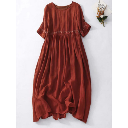 Boho Embroidered Midi Dress | Lightweight Cotton Beach Cover-Up | Relaxed Summer Outfit Canada
