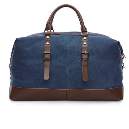 Canvas Weekender Bag | Leather Trim | Travel Carryall