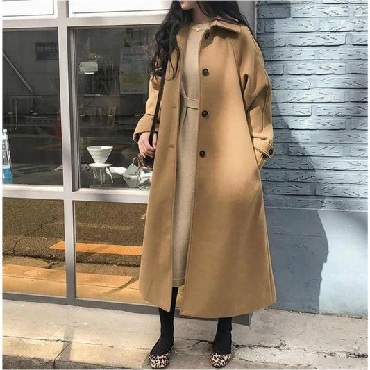Long Belted Wool-Blend Coat | Double-Breasted Winter Trench | Elegant Cold Weather Outerwear Canada