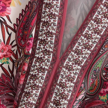 Boho Belted Mini Dress | Paisley Print & Long Sleeves | Lightweight Cotton Blend