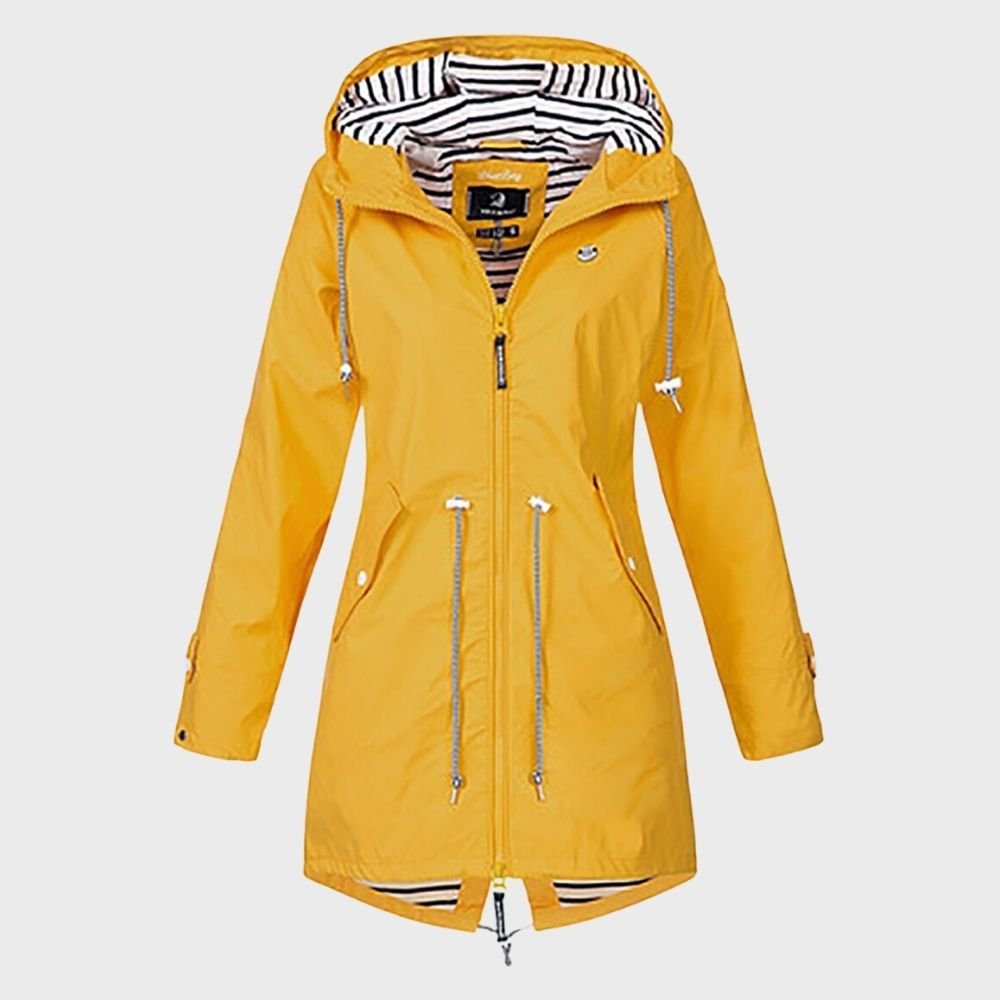 Striped Lined Rain Jacket | Water-Resistant & Lightweight | Hooded Design | Everyday Outerwear