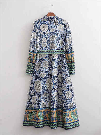 Bohemian Maxi Dress | Floral Print | Lightweight Cotton Blend | Spring to Summer Style