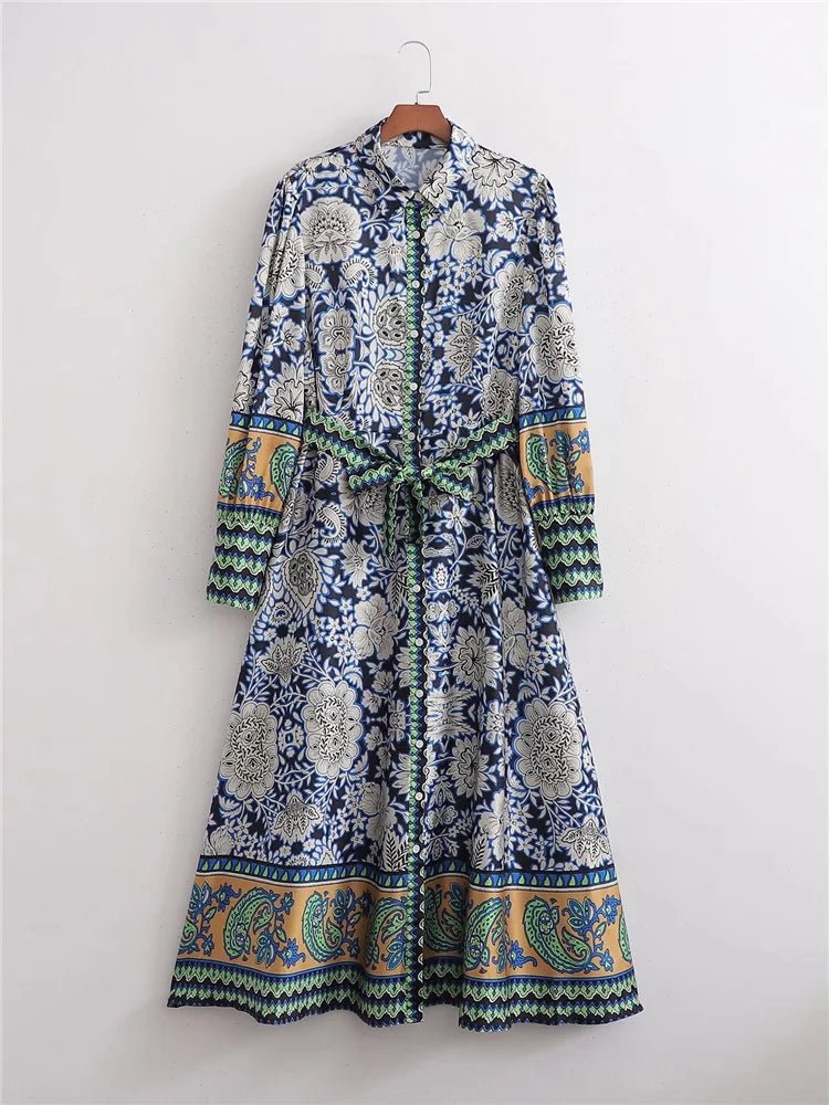 Bohemian Maxi Dress | Floral Print | Lightweight Cotton Blend | Spring to Summer Style