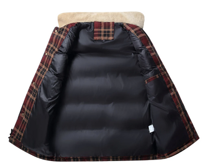 Men’s Sherpa-Collar Plaid Vest | Puffer Quilted Sleeveless Jacket | Fall Outdoor Layer