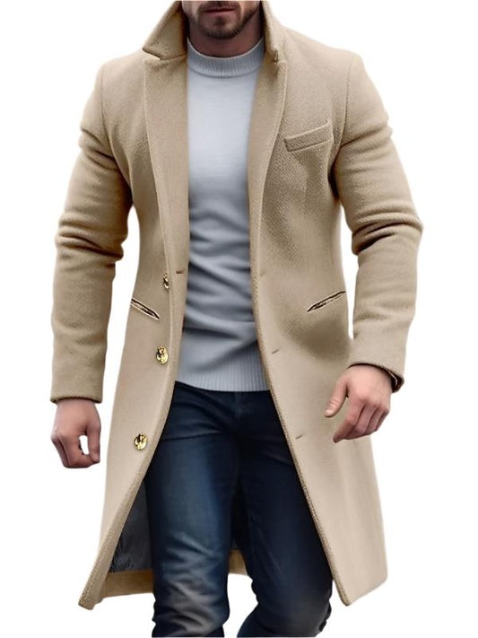 Wool Blend Overcoat | Long Tailored Winter Coat | Classic Formal Outerwear