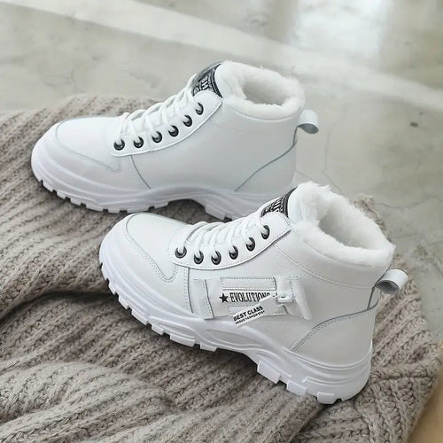 Fleece-Lined Ankle Boots | Faux-Leather & Non-Slip | Warm and Trendy