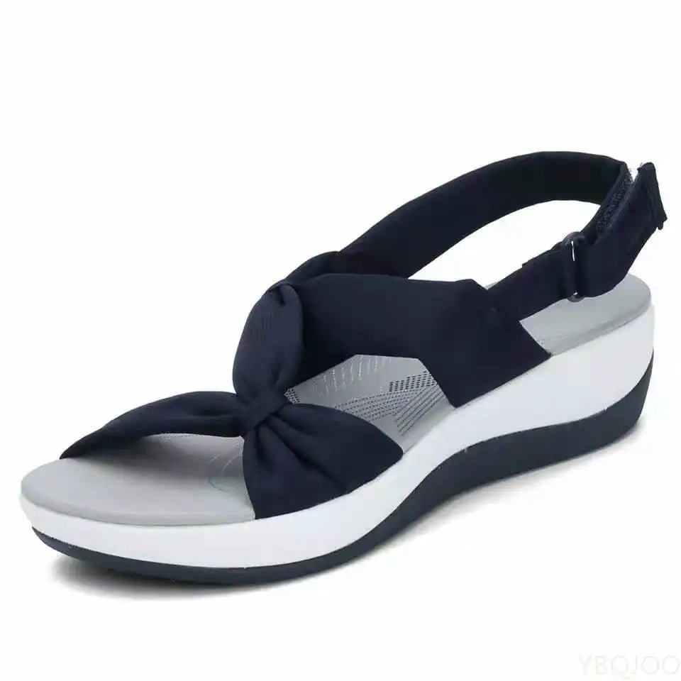 Comfort Wedge Sandals | Criss-Cross Strap & Cushioned Sole | Easy Slip-On Design