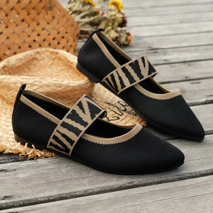 Pointed Toe Flats | Textured Strap Detail | Cushioned Insole