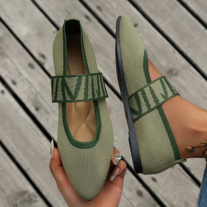 Pointed Toe Flats | Textured Strap Detail | Cushioned Insole
