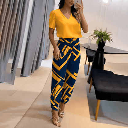 Relaxed Fit V-Neck Jumpsuit | Short Sleeve Design | Lightweight Comfort | Everyday Chic