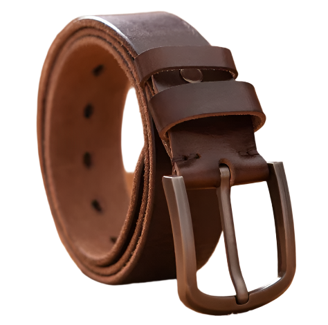 Men’s Classic Leather Belt | Durable Everyday Accessory | Polished Metal Buckle