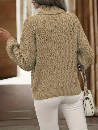 Cable-Knit Turtleneck Sweater | Relaxed Fit | Classic and Cozy