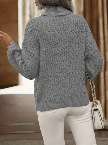 Cable-Knit Turtleneck Sweater | Relaxed Fit | Classic and Cozy
