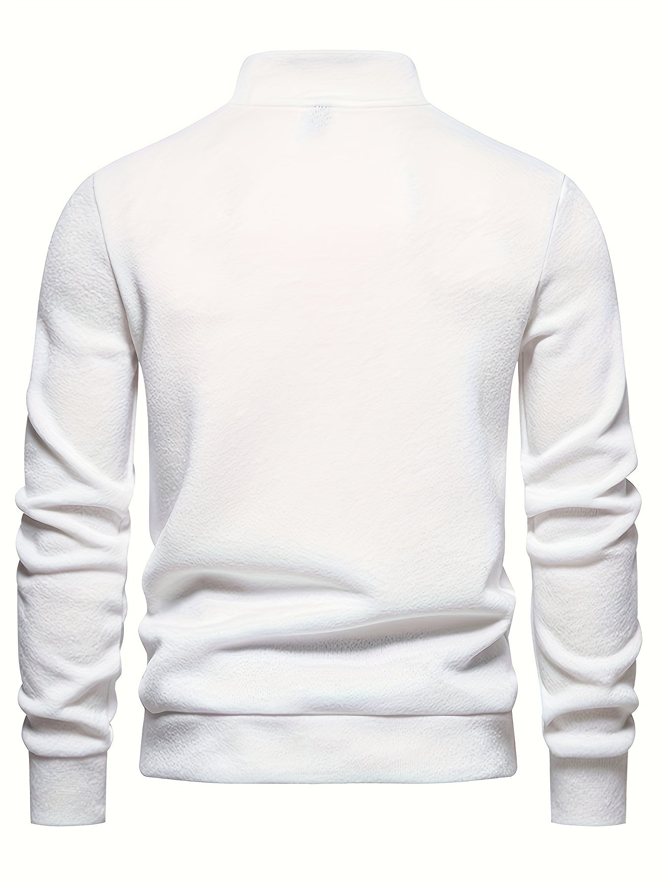Men’s Button Mock Neck Sweater | Textured Knit Pullover | Cold Weather Casual Essential