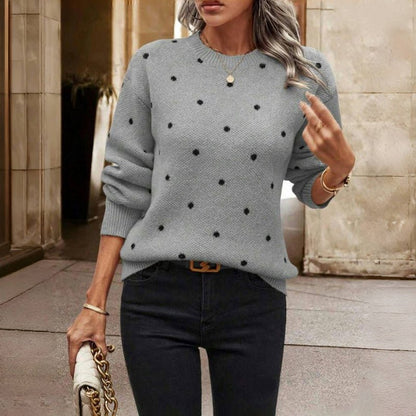 Textured Knit Sweater | Lightweight Pullover with Dot Pattern