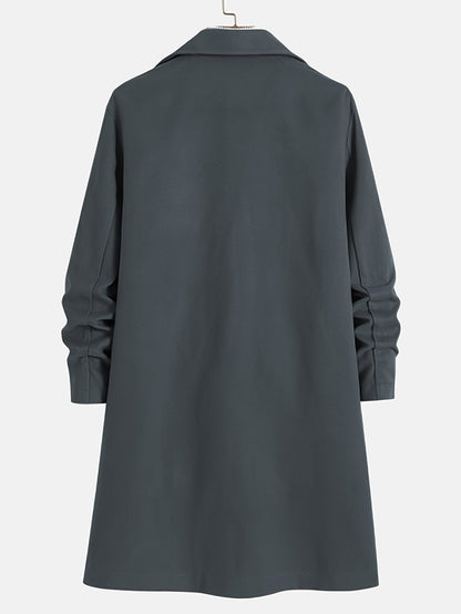 Men's Wool Blend Overcoat | Slim Fit Long Coat with Notch Lapel | Fall Outerwear Canada