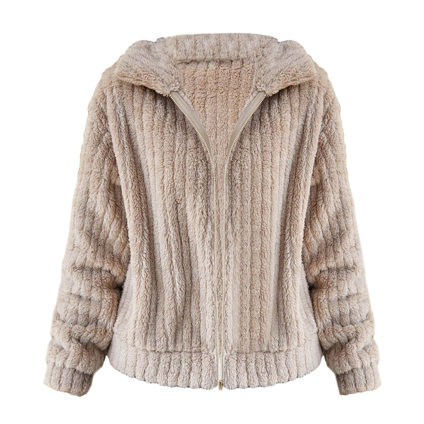 Plush Ribbed Fleece Jacket | Zip-Up Style | Ultra-Soft & Warm | Casual Winter Layer