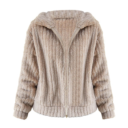 Plush Ribbed Fleece Jacket | Zip-Up Style | Ultra-Soft & Warm | Casual Winter Layer
