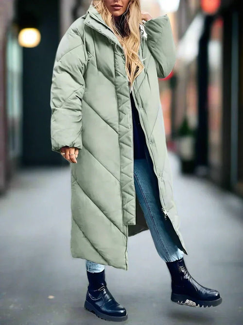 Quilted Longline Puffer Coat | Ultra-Warm Design | Lightweight & Durable | Winter Essential