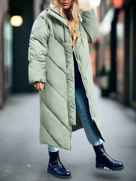 Quilted Longline Puffer Coat | Ultra-Warm Design | Lightweight & Durable | Winter Essential