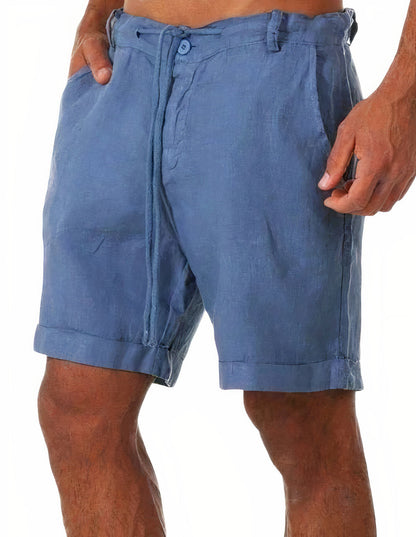 Men's Linen Blend Drawstring Shorts | Breathable Summer Essential | Casual Relaxed Fit