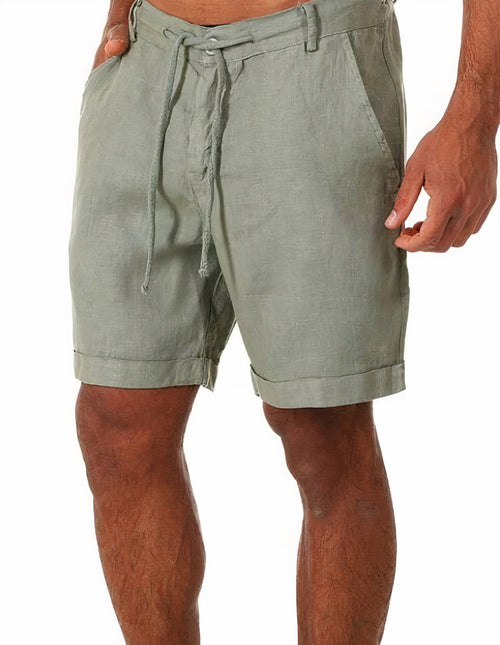 Men's Linen Blend Drawstring Shorts | Breathable Summer Essential | Casual Relaxed Fit