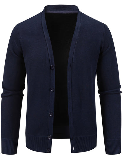 Men's Button-Up Knit Cardigan | Lightweight Layer | Classic V-Neck Sweater