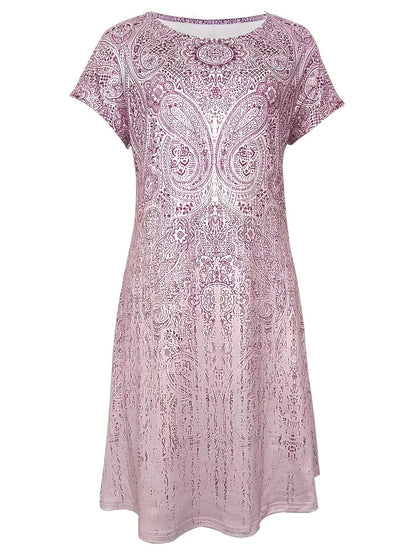 Short-Sleeve Knit Dress | Scoop Neckline | Easy Relaxed Fit