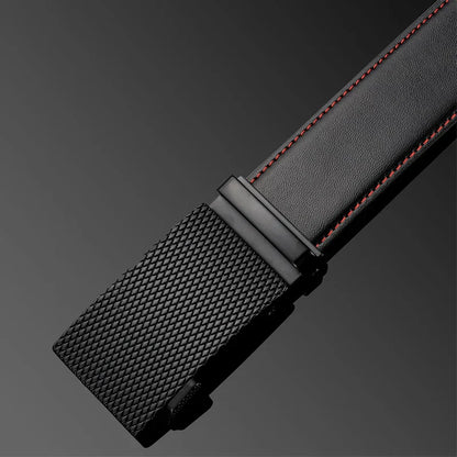 Men's Leather Ratchet Belt | Textured Auto-Lock Buckle | Classic Adjustable Fit