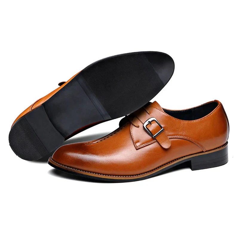 Men’s Double Monk Strap Dress Shoes | Polished Leather | Formal Slip-On Loafers