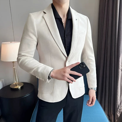 Men’s Slim Fit Blazer | Casual Tailored Jacket | Soft Brushed Finish