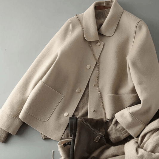 Boxy Wool Blend Jacket | Patch Pockets | Soft Collar Detail