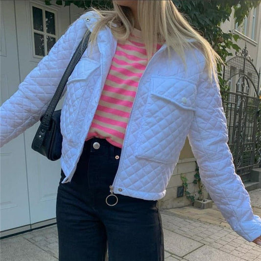 Cropped Quilted Jacket | Lightweight Insulation | Trendy Layering Piece | Casual Wear