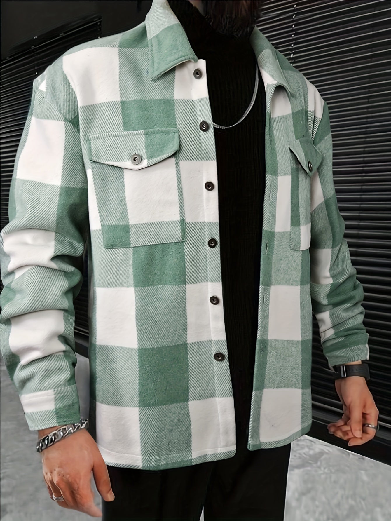 Men’s Plaid Shirt Jacket | Button-Up Shacket | Warm Casual Outer Layer