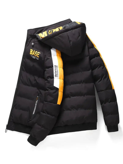 Men's Puffer Jacket | Bold Graphic Hood Lining | Insulated & Water-Resistant | Winter Streetwear