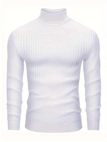 Ribbed Turtleneck Sweater | Slim Fit Cable Knit | Fall-Winter Essential