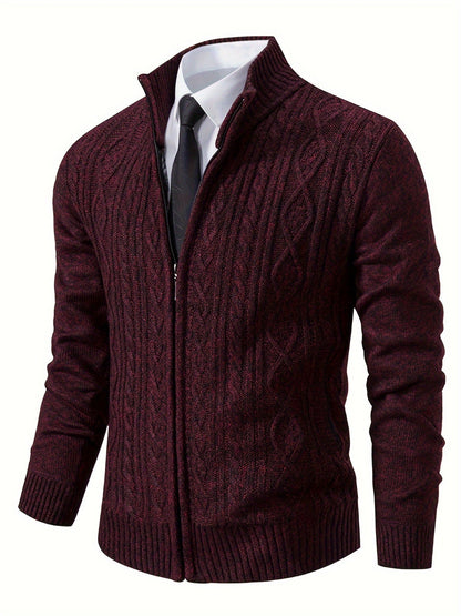 Men’s Knit Zip Jacket | Full-Zip Cardigan Style | Smart Casual Layer