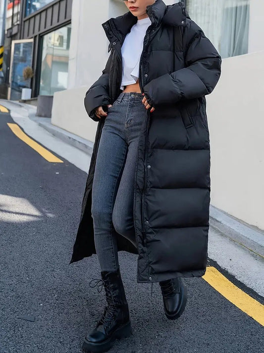Longline Oversized Puffer Coat | Ultra-Warm Insulated Design | Sleek & Modern | Winter Outerwear